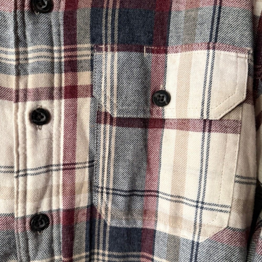 Wrangler VTG Men's Western Plaid Sherpa Lined Flannel Shirt Jacket, White Red, S - Picture 4 of 11